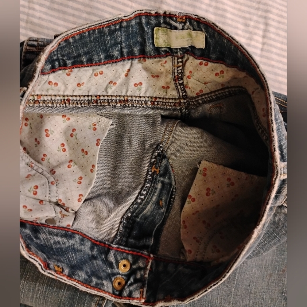 Vintage Wrangler Snap Front Cherry Lined Straight Leg Denim Jeans Jr.11 - Picture 5 of 14